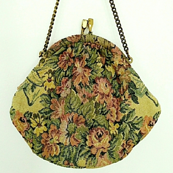 Vintage Tapestry Mini Handbag w/ Wrist Chain - Picture 6 of 6